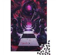 Fantasy Chessboard Jigsaw Puzzle 1000 Piece Jigsaw Puzzle Paper for Adults Gothic Art Theme Relaxing Home Decor Family Game Gift 38x26cm/1000pcs