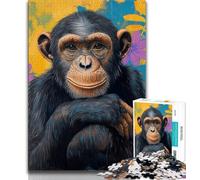 Fantasy Chimpanzee Adult Jigsaw Puzzles 1000 Pieces,Challenging To Complete But Fun And Humorous Unique Home Decor And Gifts (50x75cm)