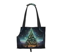 Fantasy Christmas Tree Pattern pet going out bag - lightweight travel cat bag, breathable shoulder bag for small dogs