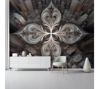 Fantasy City Architecture Swirl Wall Mural Wallpaper - Dark Pattern Non-Woven Photo Wallpaper for Classroom Bathroom Apartment Home Decor, 250 x 175 cm Easy to Clean Poster Custom Mural