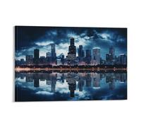 Fantasy City Skyline Canvas Wall Art, Stretched And Framed - 60x90cm