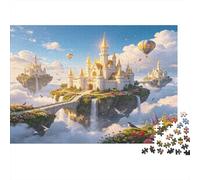 Fantasy Cloud Castle 1000 Piece Jigsaw Puzzle Adult Paper Puzzle Game Floating Island Relaxing Focus Home Gift Family Interactive 52x38cm/1000pcs