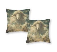 Fantasy Cloud City with Giant Ram Pillow Slips Breathable Super Soft King Pillow Cases for Christmas Sofa Living Room 20"x20"