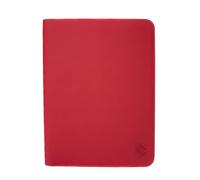 FANTASY CLUB | Card Album with 9 Pockets - Red PU Leather with Diamond Texture and Zipper | Holds 360 Cards | Acid & PVC Free