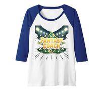 Fantasy Coach: Sports Strategist Dream Team Builder Raglan Baseball Tee, Women, Royal Blue/White, L