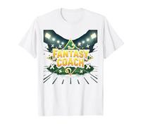 Fantasy Coach: Sports Strategist Dream Team Builder T-Shirt, Men, White, M