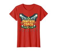 Fantasy Coach: Sports Strategist Dream Team Builder T-Shirt, Women, Red, XL