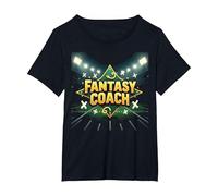 Fantasy Coach: Sports Strategist Dream Team Builder T-Shirt, Women's Plus, Black, 6X