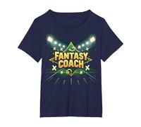 Fantasy Coach: Sports Strategist Dream Team Builder T-Shirt, Women's Plus, Navy, 2X