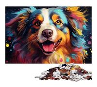 Fantasy Colorful Dog Painting Jigsaw 1000 Piece Jigsaw Puzzle for Adults Educational Game Challenge Toy Secret Santa Gifts 1000 PCS(38x26cm)