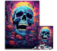 Fantasy Colorful Skull 1000 Piece Jigsaw Puzzle Wooden Jigsaw Puzzles Perfect for Teenagers Family Bonding Brain Teaser & DIY Home Decor Gift 1000 PCS(75x50cm)
