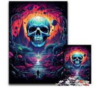 Fantasy Colorful Skull 1000 Piece Jigsaw Puzzles for Adults Puzzles for Adults Perfect for Christmas Halloween Easter New Year 1000 PCS(75x50cm)