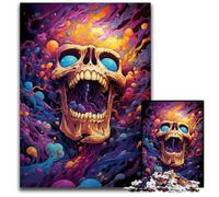 Fantasy Colorful Skull 1000 Pieces Puzzle Gifts Difficult Puzzles for Adults Educational Brain Teaser, Artistic Home & Office Decor, Age 1000 PCS(38x26cm)