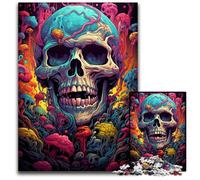 Fantasy Colorful Skull Adult Jigsaw Puzzles 1000 Pieces Difficult Puzzles for Adults Colorful Home Decor & Interactive Family Game, 1000 PCS(38x26cm)