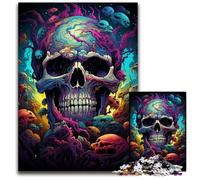 Fantasy Colorful Skull Jigsaw Puzzle 1000 Pieces Jigsaw Puzzles for Adults Perfect for Family Fun on Christmas, Thanksgiving, Birthdays & Easter 1000 PCS(75x50cm)