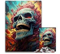 Fantasy Colorful Skull Jigsaw Puzzle 1000 Pieces Paper Jigsaw for Teenagers, Family Game Night, BrainChallenging Gift Idea 1000 PCS(38x26cm)