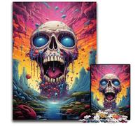 Fantasy Colorful Skull Jigsaw Puzzles for Adults 1000 Piece Difficult Puzzles for Adults Challenging DIY Brain Teaser, Perfect Family Game Or Decorative Gift 1000 PCS(38x26cm)