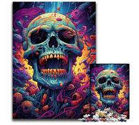 Fantasy Colorful Skull Jigsaw Puzzles for Adults 1000 Piece Impossible Jigsaw Puzzles for Adults Brain Teaser Game for Teenagers, Perfect 1000 PCS(38x26cm)