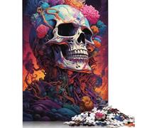 Fantasy Colorful Skull Puzzle Customizable Pictures 100% Recycled Cardboard Jigsaw Puzzle for Adults Teen Unique Gift 1000pcs (38x26cm)