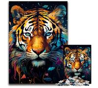Fantasy Colorful Tiger Jigsaw Puzzle 1000 Pieces Paper Jigsaw for Teenagers, Family Game Night, BrainChallenging Gift Idea 1000 PCS(38x26cm)