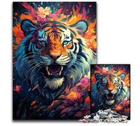 Fantasy Colorful Tiger Jigsaw Puzzles for Adults, 1000 Piece Wooden Jigsaw Puzzles Creative Family Game & Home Decor, for Teenagers 1000 PCS(75x50cm)