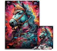 Fantasy Colorful War Horse Jigsaw Puzzles for Adults 1000 Piece Difficult Puzzles for Adults Challenging DIY Brain Teaser, Perfect Family Game Or Decorative Gift 1000 PCS(38x26cm)