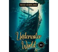 Fantasy Coloring Book Underwater World Vol. 1: For Adults and Teens | Black Line and Grayscale Underwater Scenes for Relaxation and Stress Relief
