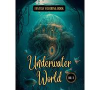 Fantasy Coloring Book Underwater World Vol. 3: For Adults and Teens | Black Line and Grayscale Underwater Scenes for Relaxation and Stress Relief