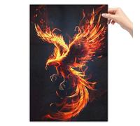Fantasy Cool Fire Bird Flamebird Phoenix Rising Poster Canvas Wall Art Posters & Prints Pictures Wall Decor Aesthetic for Living Room Bedroom Decor for Mens Women Framed Unframed 12x18inch(30x45cm)