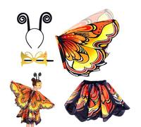 Fantasy Costume Wings, Kids Fairy Dress Outfit Set, Butterfly Wings with Elastic Fit, Stage Performance Clothing Accessory Kit, Cosplay Wear with Bright Style, Event Costume for Birthday Party