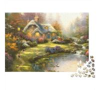 Fantasy Cottage 1000 Piece Jigsaw Puzzles Recycled Forest Cabin Puzzle for Elderly Puzzle Game Props for Family And Friends Birthdays Great Gift 70x50cm/1000pcs