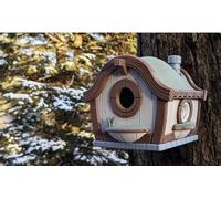 Fantasy Cottage Birdhouse | 17 x 17 x 22 cm Storybook Garden Décor | Outdoor Bird House for Small Birds | Weather-Resistant PETG Design
