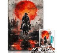 Fantasy Cowboy Desert Jigsaws Puzzles 1000 Pieces for Adults Gifts,Challenging Family Activity Games DIY Toy for Home Wall Decor Gifts 38x26cm