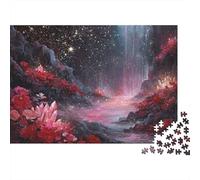 Fantasy Crystal Landscape 1000 Pieces Jigsaw Puzzle Mystic Cave Flower Art - Classic Educational Game for Kids70x50cm/1000pcs