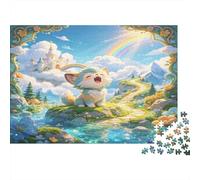 Fantasy Cute Fox Jigsaw Puzzle for Adults 1000 Piece Jigsaw Puzzle Paper Puzzle Game Enchanted Valley Scenery Family Relaxation Focus Home Decor Gift 52x38cm/1000pcs