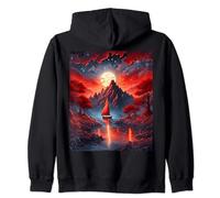 Fantasy Cute Vivid Boat Red Landscape Zip Hoodie