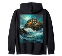 Fantasy Cute Vivid House Storm Ocean Zip Hoodie