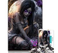 Fantasy Dark Girl JigsawPuzzle 1000 Pieces for Teenagers,Challenging To Complete But Fun And Humorous Birthday Present,Gifts,Wall Art 38x26cm