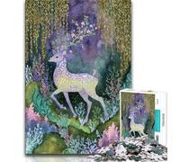 Fantasy Deer 1000 Pieces Jigsaw Puzzle For Adults Teens,Decompressing Intellectual Educational Toy Perfect Decoration 50x75cm