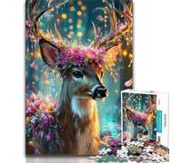 Fantasy Deer 1000 Pieces Jigsaw Puzzles for Adults And Teens,Stress Reliever Difficult Challenge Enhance Love between Couples 50x75cm