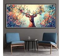 Fantasy Deer Diamond Art Kits Adults, DIY 5D Large Diamond Painting Abstract Full Square Drill Crystal Art Kits 23.6x47.2 Inch, Embroidery Cross Stitch Canvas for Home Wall Decor Gifts (SQ694)