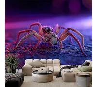 Fantasy Delicate Spider Murals, Pink Purple Photo Wallpaper for Bedroom Living Room Bathroom Office Dining Room Children's Room 300x210cm Artwork Background Wall Stickers - Custom Size Murals