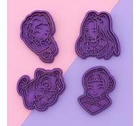 Fantasy Demon Hunters Themed Cookie Cutters Korean Pop Girl Group Inspired Set Unique Party Baking Tools Anime Style Baking Accessories