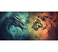 Fantasy Diamond Art Kits Adults, Animal Diamond Painting Kits for Adults, 5D DIY Round Full Drill Gem Art Mosaic Kits for Beginner, Crystal Embroidery Crafts for Home Wall Decor (70x140cm), Model319
