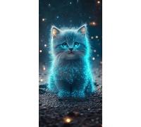 Fantasy Diamond Art Kits Adults, Cat Diamond Painting Kits for Adults, 5D Square Full Drill Gem Art Mosaic Kits for Beginner Crystal Rhinestone Embroidery Crafts for Home Wall Decor 100x200cm,Model916