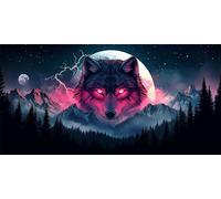 Fantasy Diamond Art Kits Adults, Paint by Numbers for Adults Wolf Pattern with Full Square Drill Canvas, 5D Diamond Painting Beginner Gem Art Kits for Home Wall Room Decor, Gifts, 32x64 In, Model420