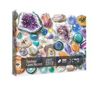 Fantasy Diamond Gem Puzzles for Adults 1000 Pieces Nature, Colorful 3D Crystal Art Jigsaw Puzzles, Beautiful Aesthetic Impossible Challenging Puzzle