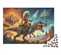 Fantasy Dinosaur Puzzles for Elderly 1000Pc Recyclable Paper Native Americans Puzzle for Adults Interesting Family Game Props Party Game Props for Home 52x38cm/1000pcs