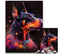Fantasy Doberman Pinscher Jigsaw Puzzle 1000 Pieces Impossible Jigsaw Puzzles for Adults Perfect for Teenagers & Collectors, Ideal Home Decor & Travel Gift 26X38CM/10.23x14.96inch