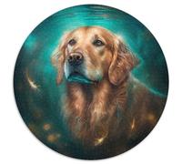 Fantasy Dog 1000 Piece Jigsaw Puzzle Round Jigsaw Puzzles 1000 Pieces for Adults Erfect for Home Decor, Birthdays, Holidays, And Gifts 67.5x67.5cm